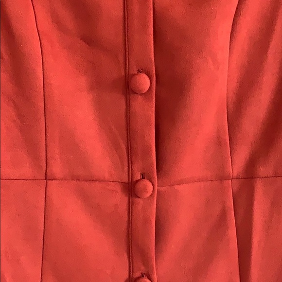 Burnt Orange velvet dress with collar - Picture 3 of 5